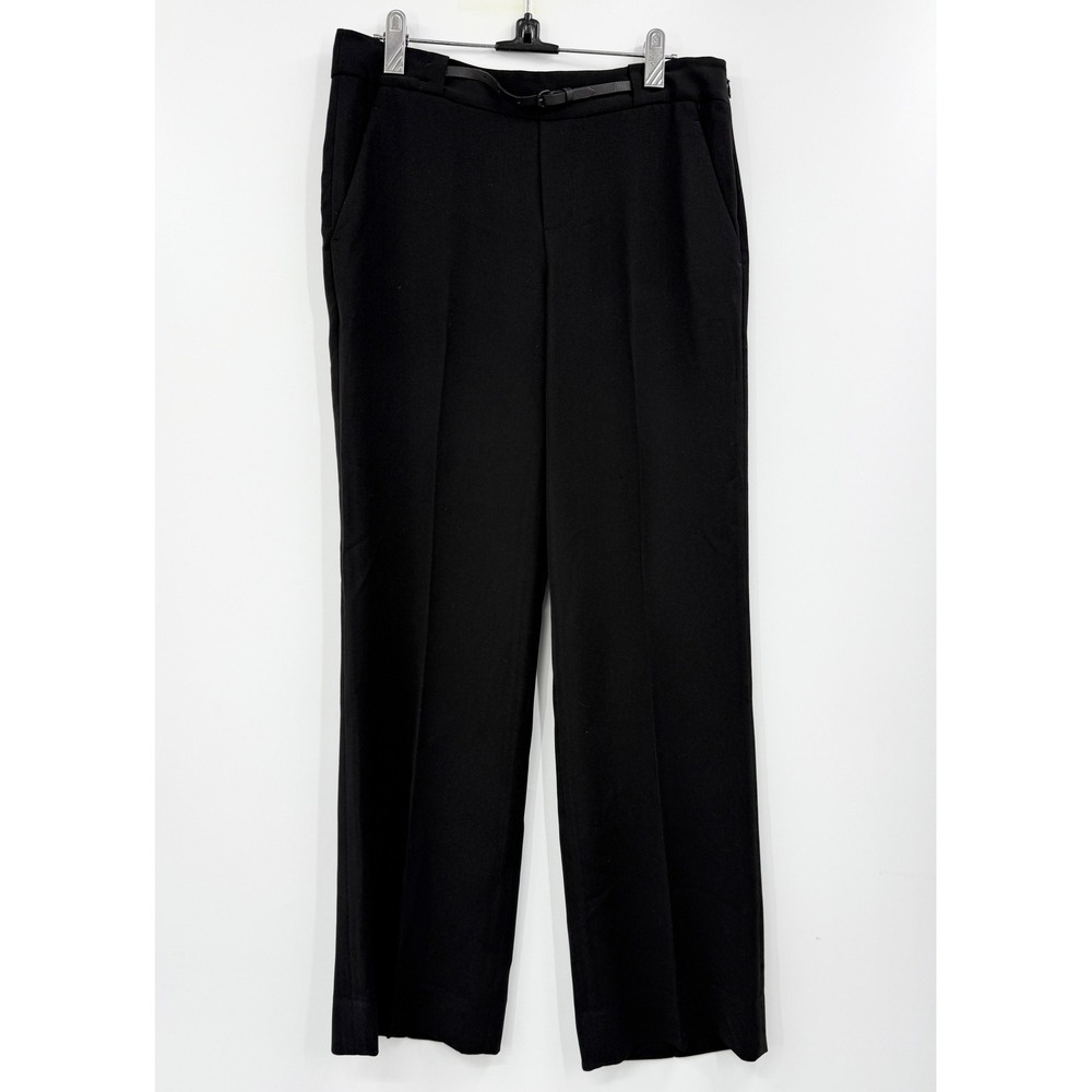Vince Pants Womens 4 Black Dress Trousers Side Zip‎ Belted Straight Leg Career